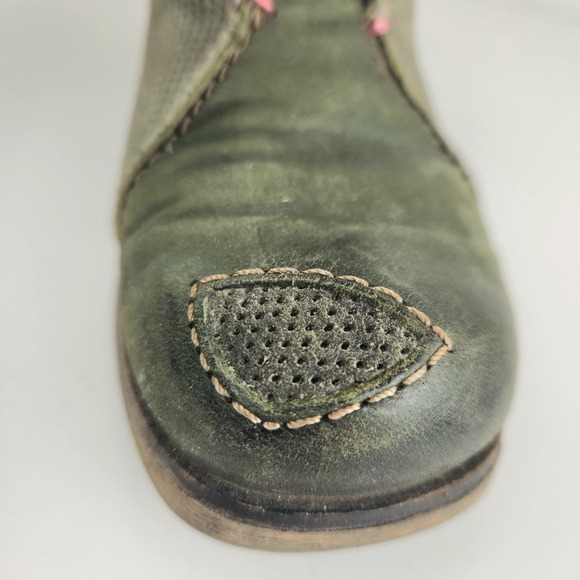 Rovers Womens Boots Green Leather Lace Up Zip Ankle Mid Calf Casual Stylish - Picture 11 of 12